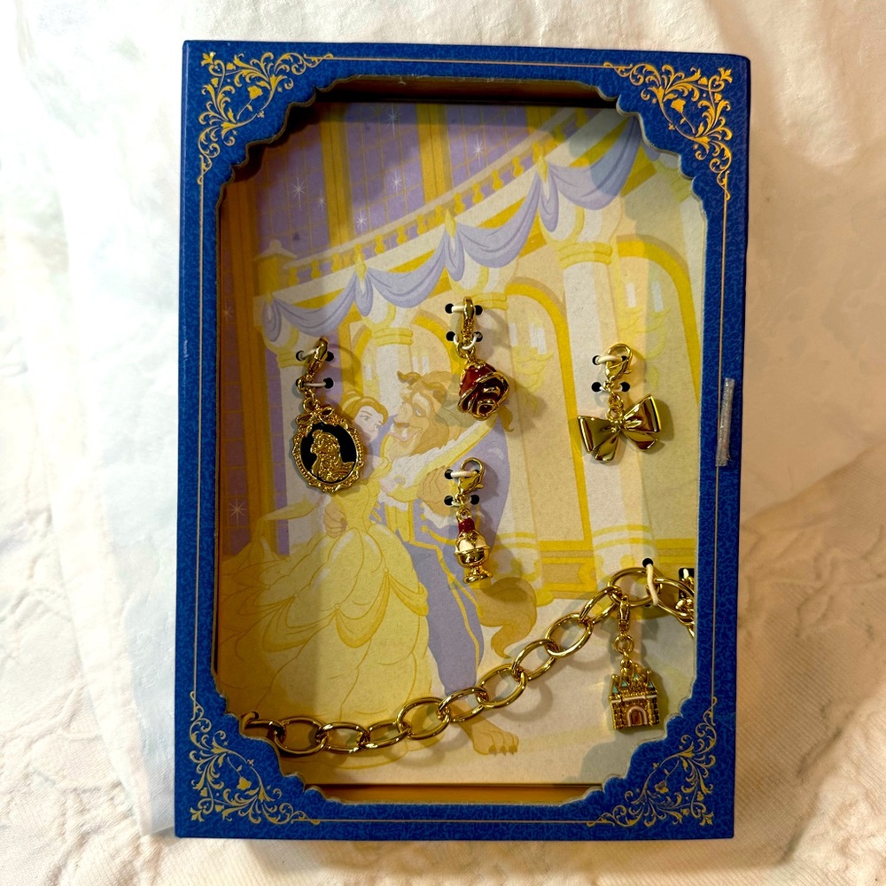 Disney Couture Beauty & the Beast Limited Edition Charm Bracelet Collection New
